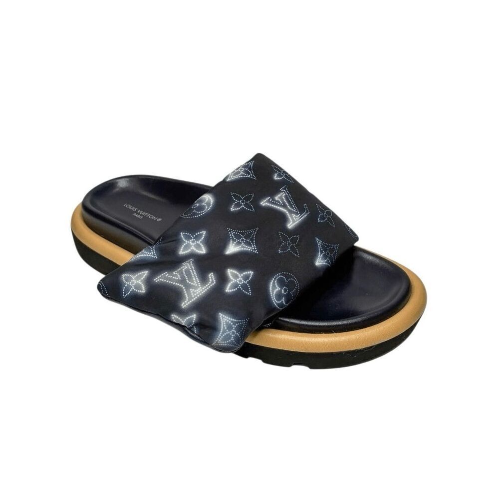 Louis Vuitton Pool Pillow Comfort Mule Slides EU 37 Marine Blue Monogram Flats